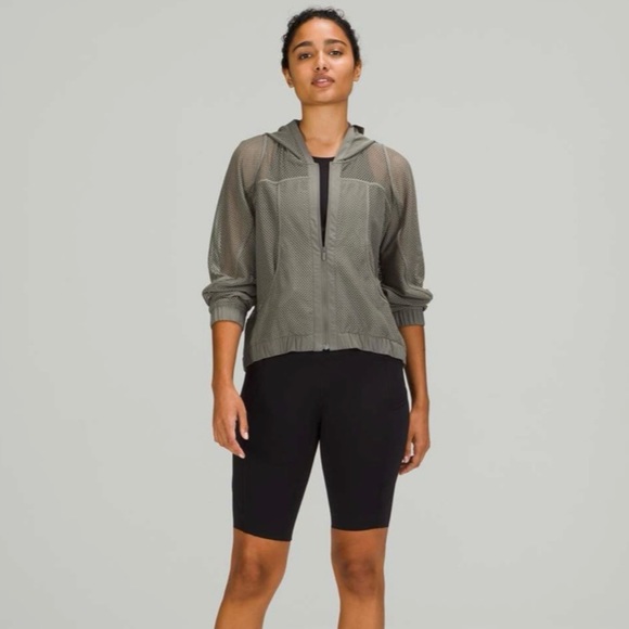 lululemon athletica Tops - NWT Lululemon Relaxed Fit Mesh Jacket Grey Sage Size 10